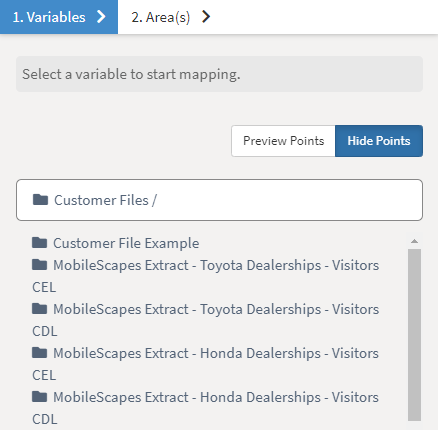 Select a customer file