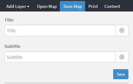 Configure title and subtitle and save map