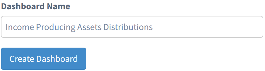 Customize name and click create dashboard