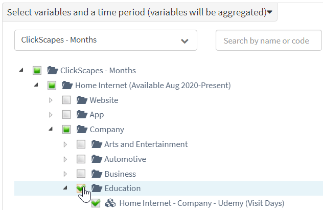 Select variables