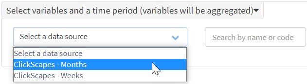Select weeks or months