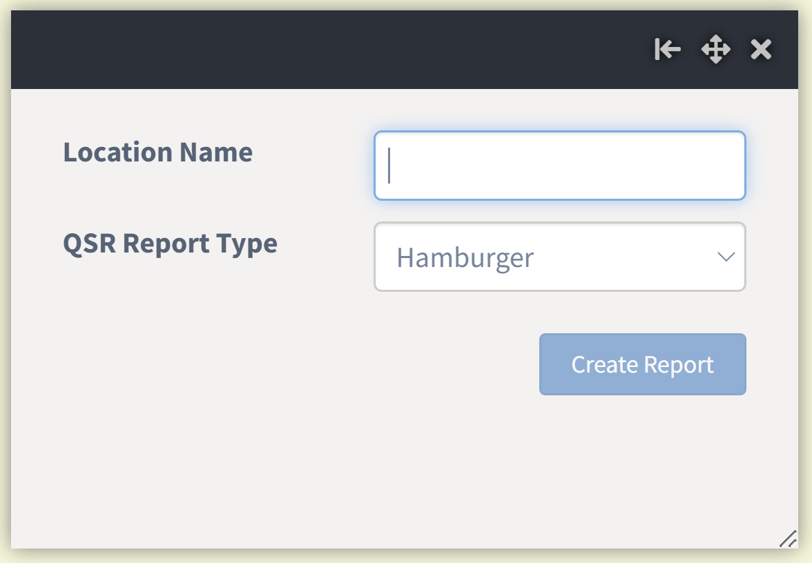 Select QSR report type