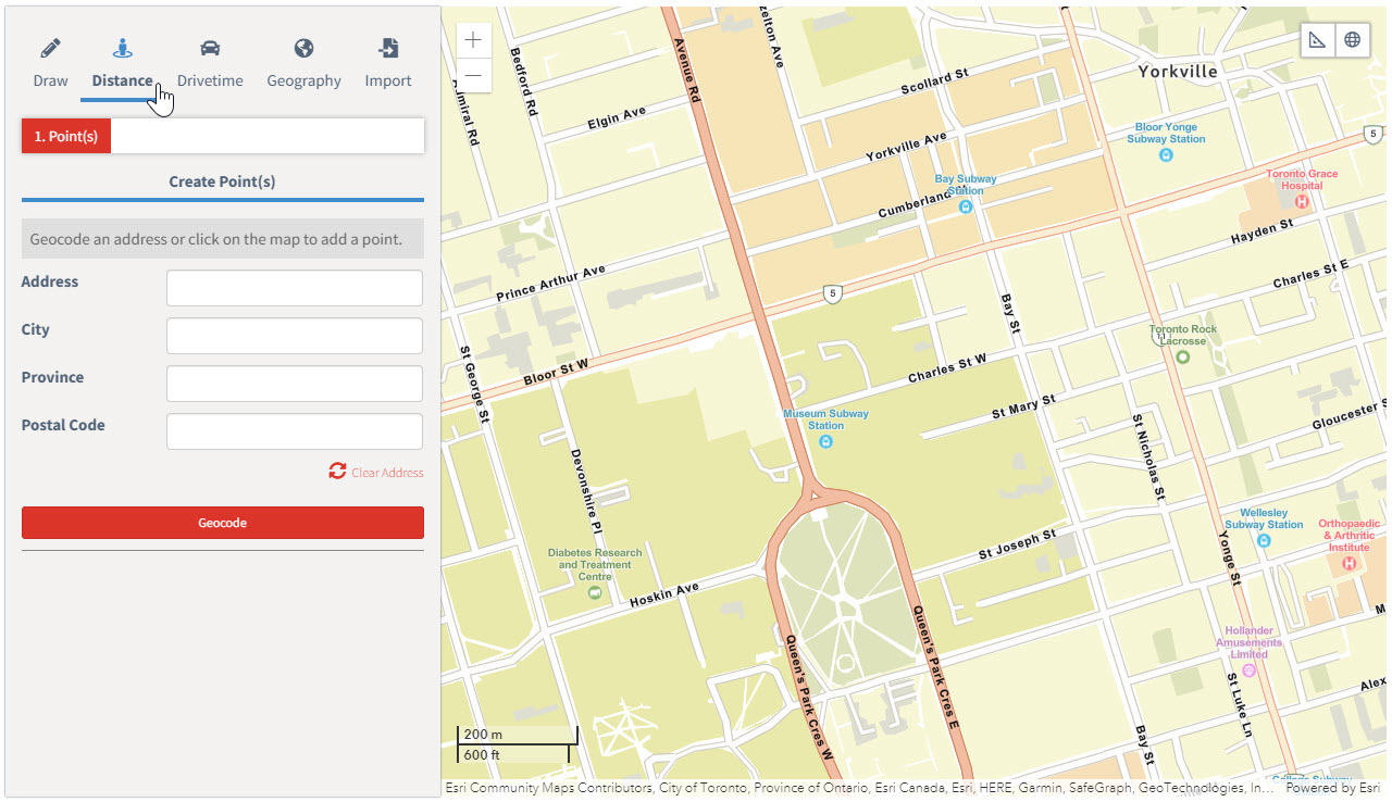 Click distance option
