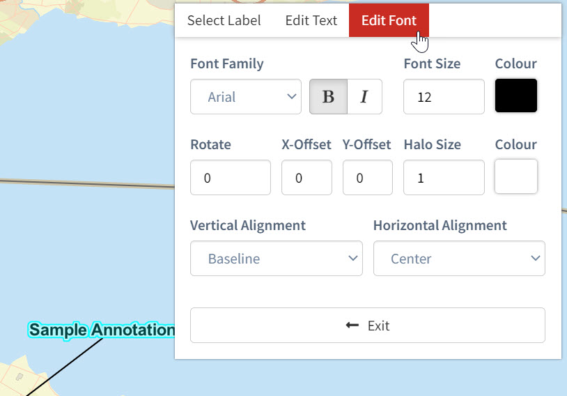 Annotations menu