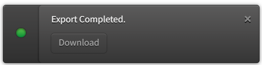 Export completed notification