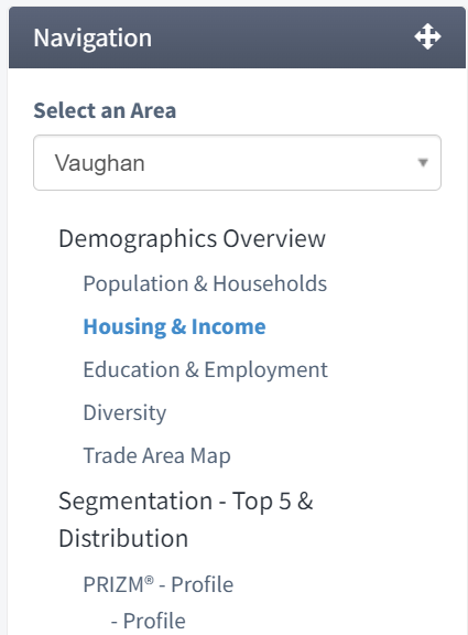 Report navigation menu