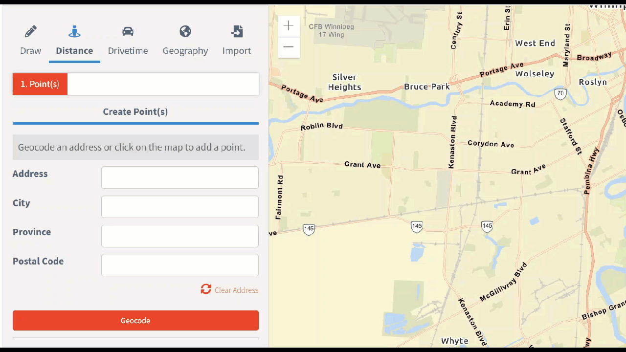 Drop red pin on map